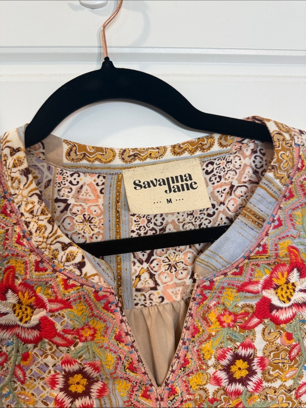 Savanna Jane embroidered Patchwork boho Dress medium - Picture 2 of 4